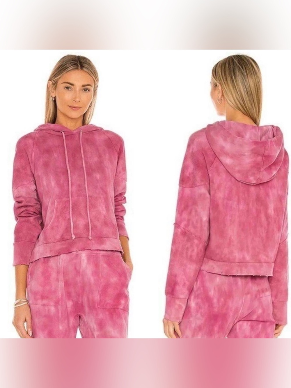 LoveShackFancy Anarosa Hoodie Pink Tie-Dye Pullover Women’s Size Small Cozy - Picture 2 of 7
